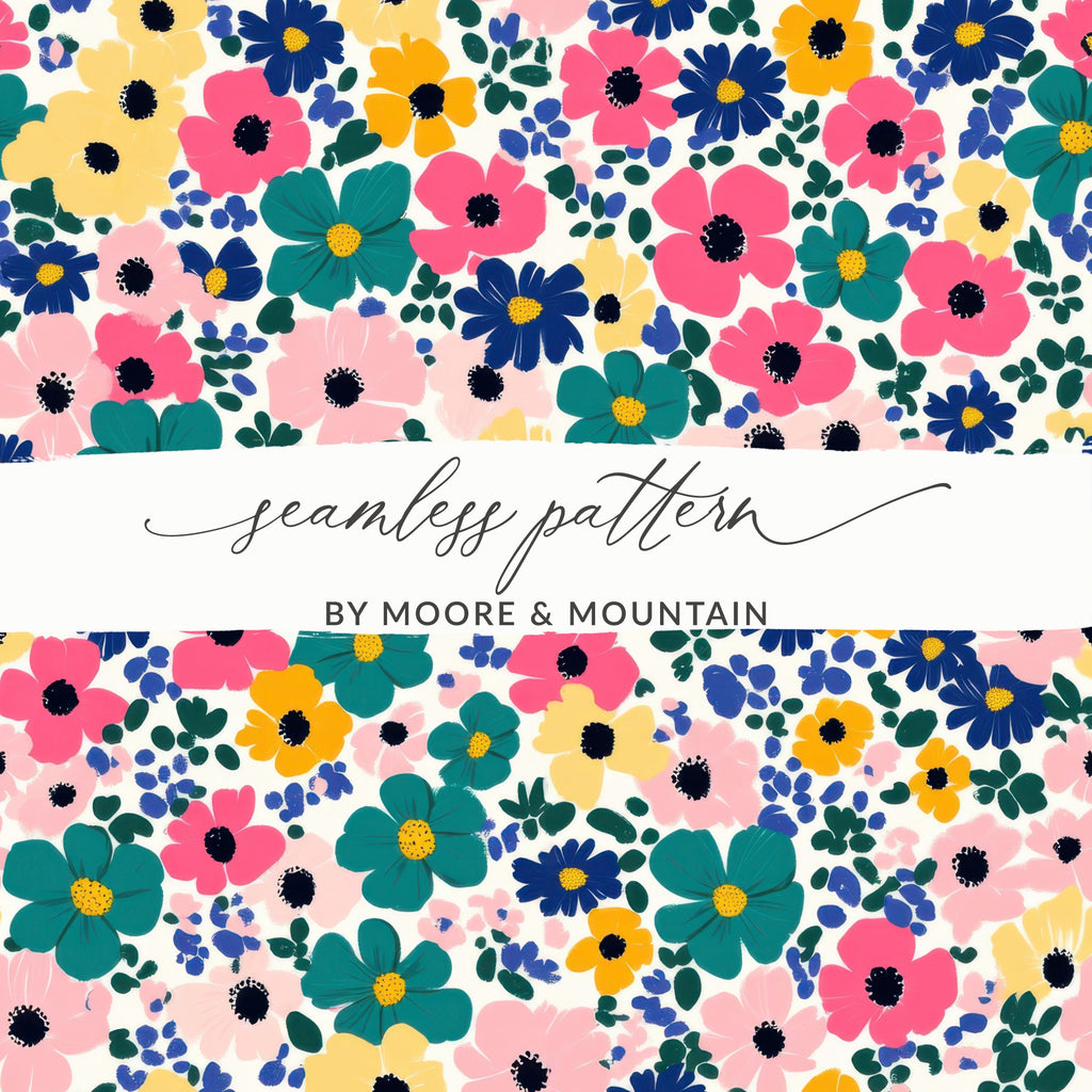Colorful Floral Seamless Pattern by Moore & Mountain