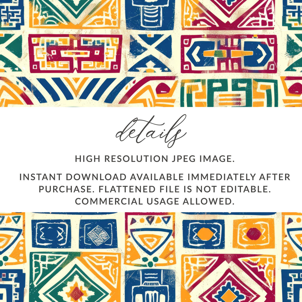 Colorful Geometric Pattern Instant Download Image