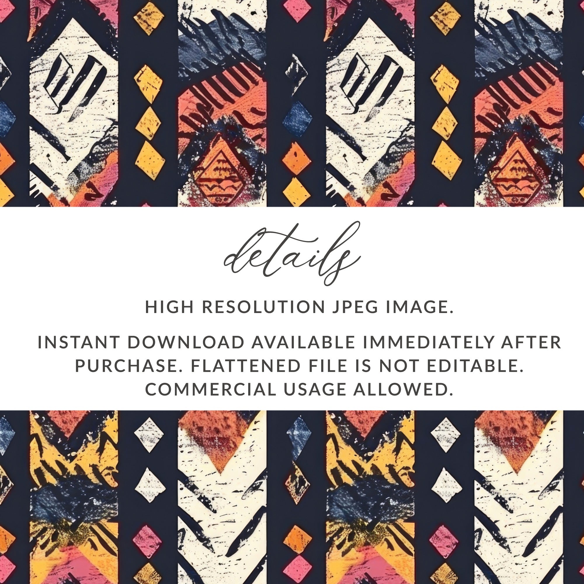 Colorful Geometric Pattern Instant Download Design