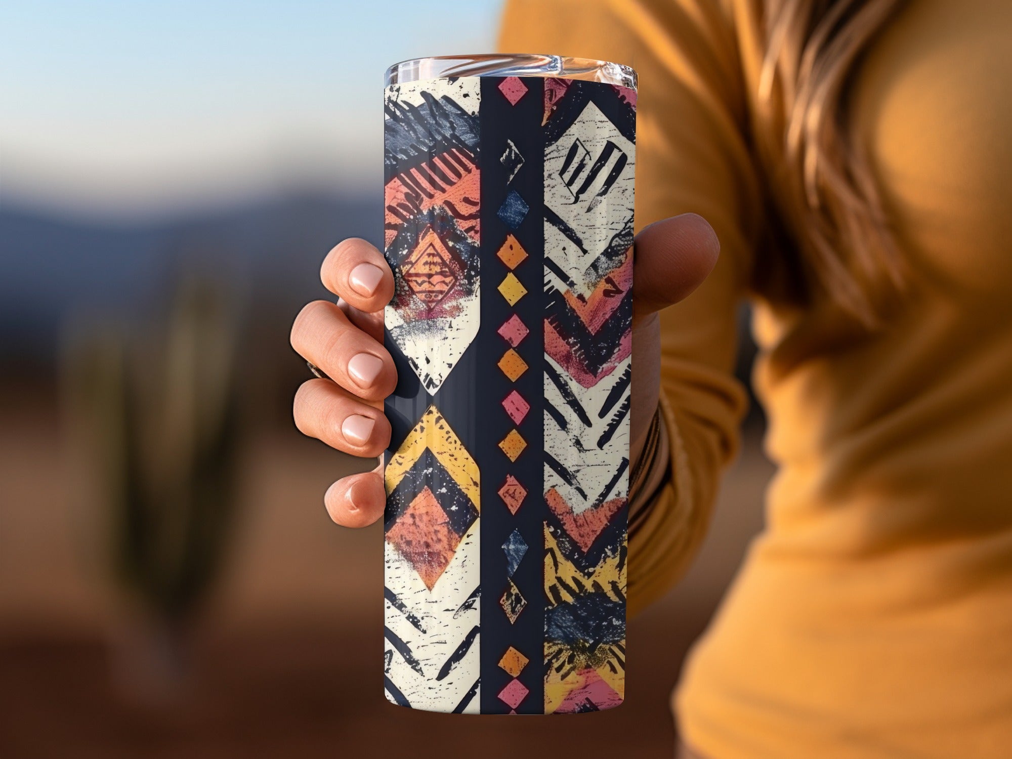 Vibrant Aztec Geometric Pattern Insulated Tumbler