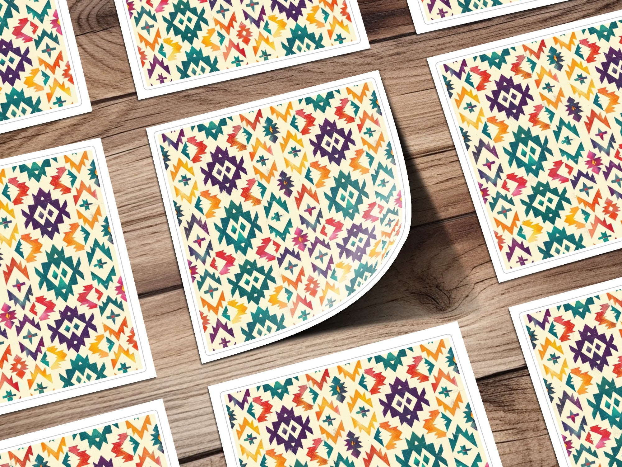Colorful Geometric Pattern Sticker Sheet for Decor
