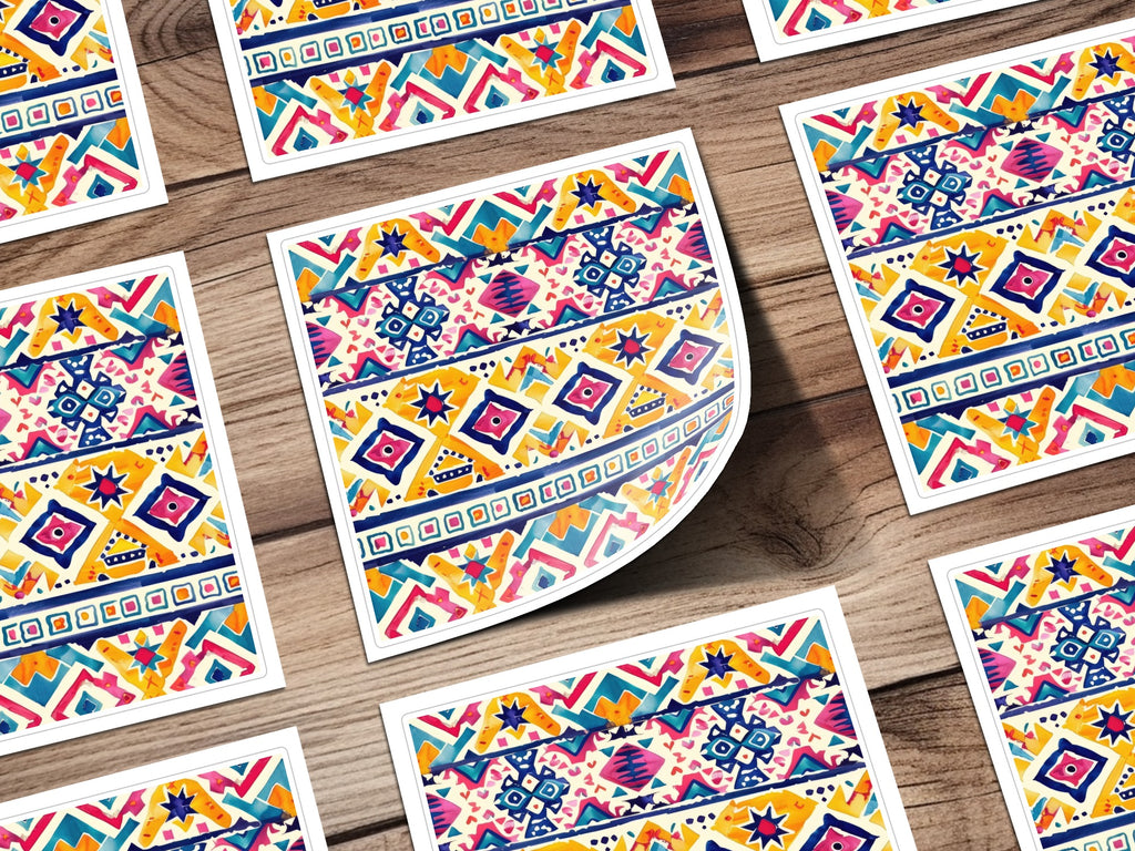 Vibrant Geometric Pattern Sticker Sheets for Crafting