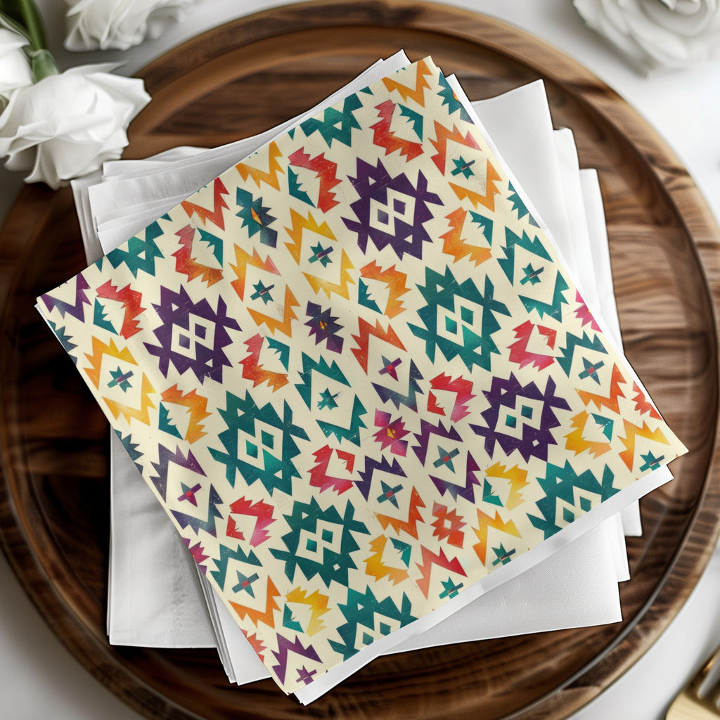 Colorful Geometric Pattern Napkin for Stylish Dining
