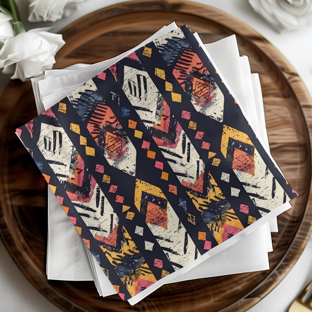 Colorful Abstract Geometric Pattern Napkin Set