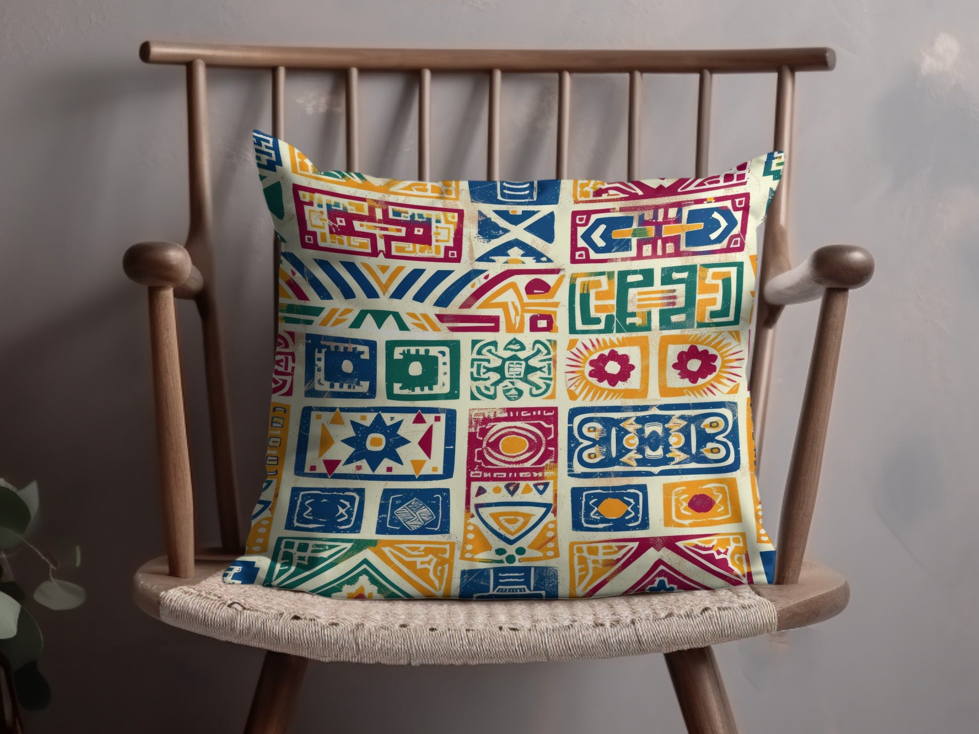 Colorful Geometric Pattern Decorative Pillow Product