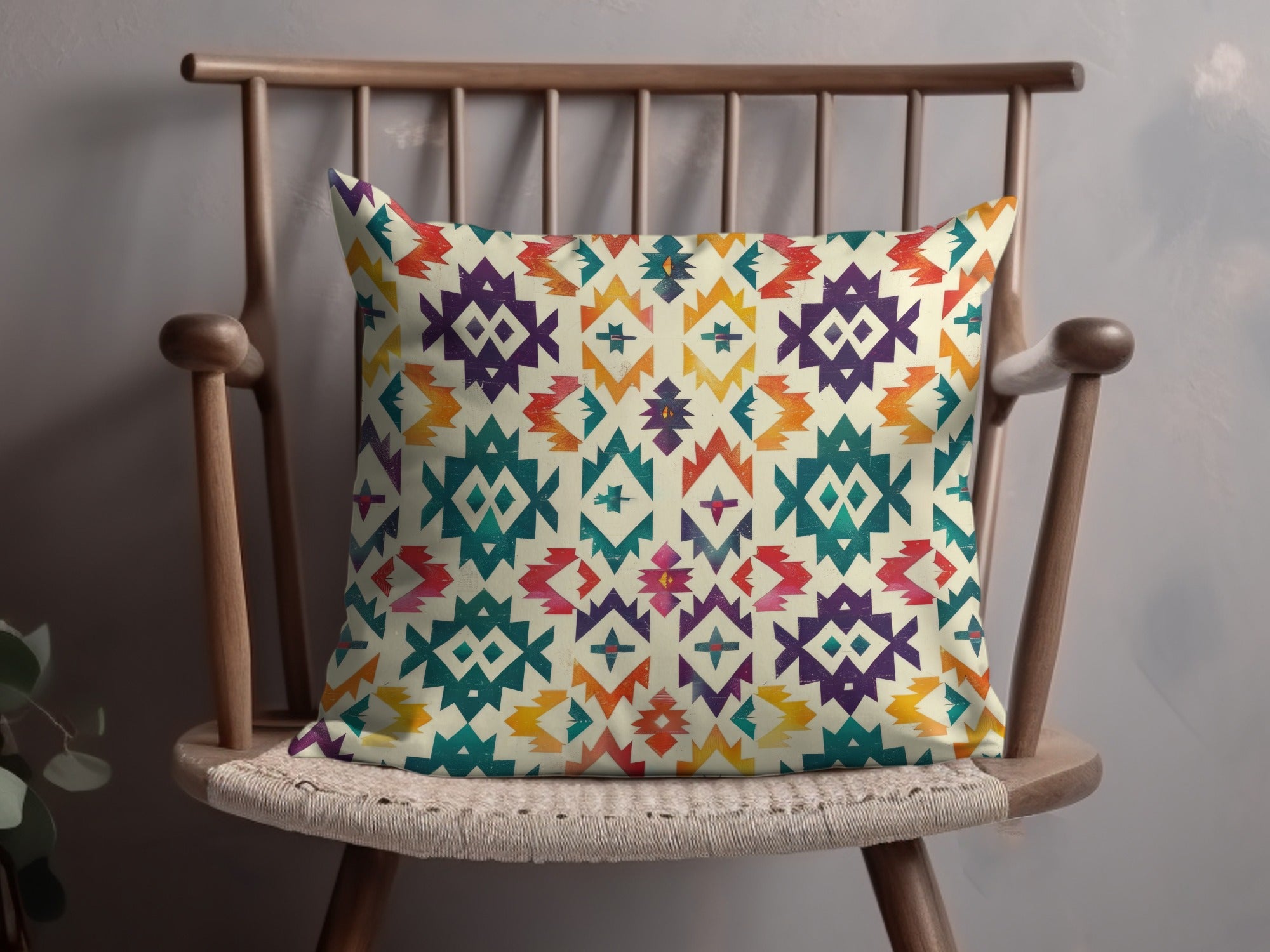 Colorful Geometric Patterned Decorative Pillow product