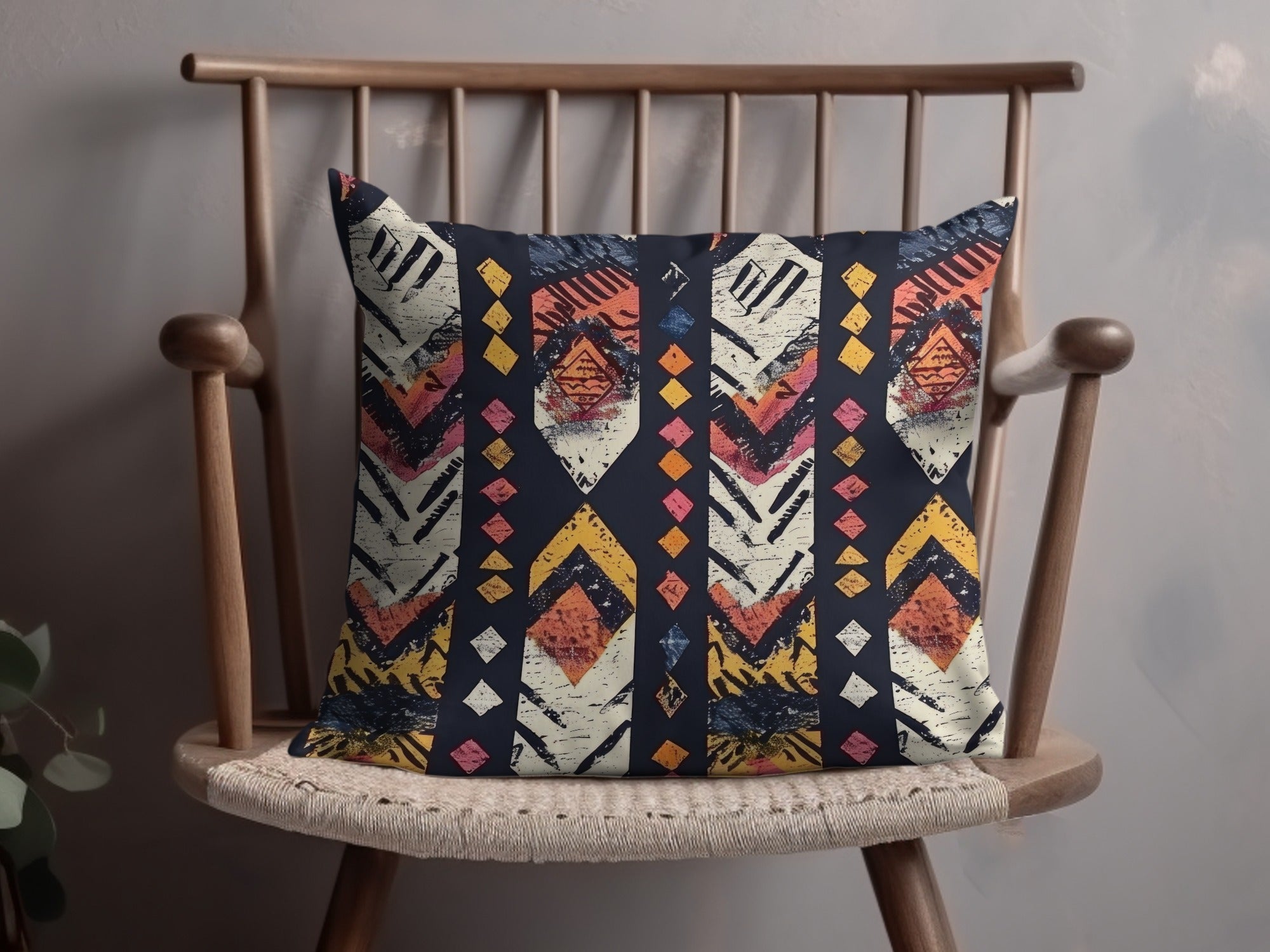 Colorful Geometric Pattern Decorative Pillow Cover