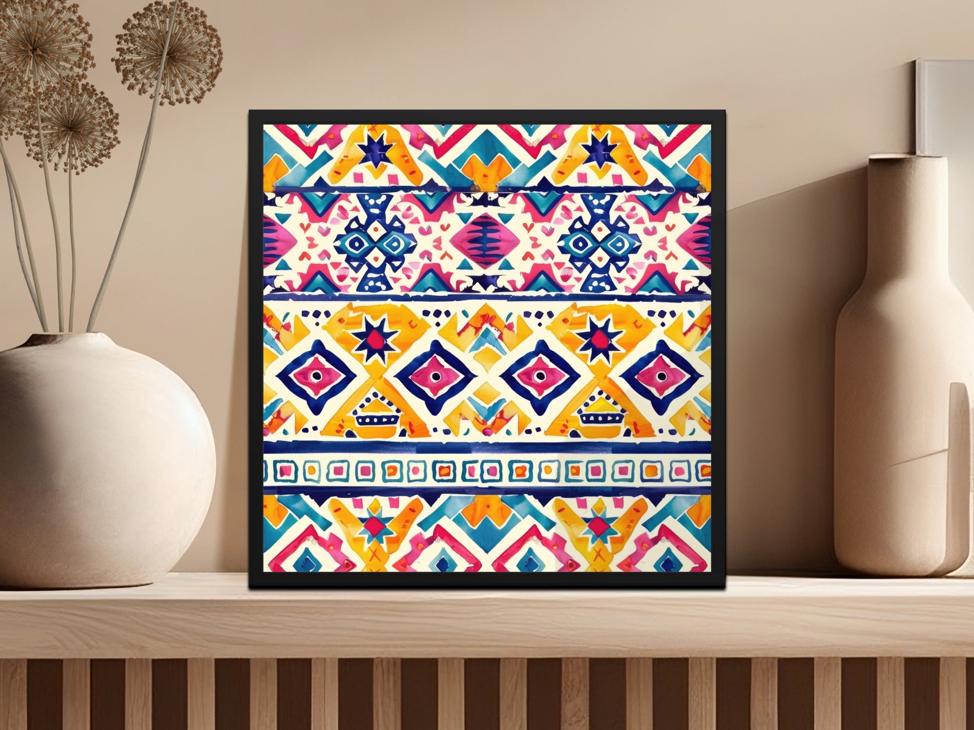 Colorful Geometric Pattern Art Print for Home Decor