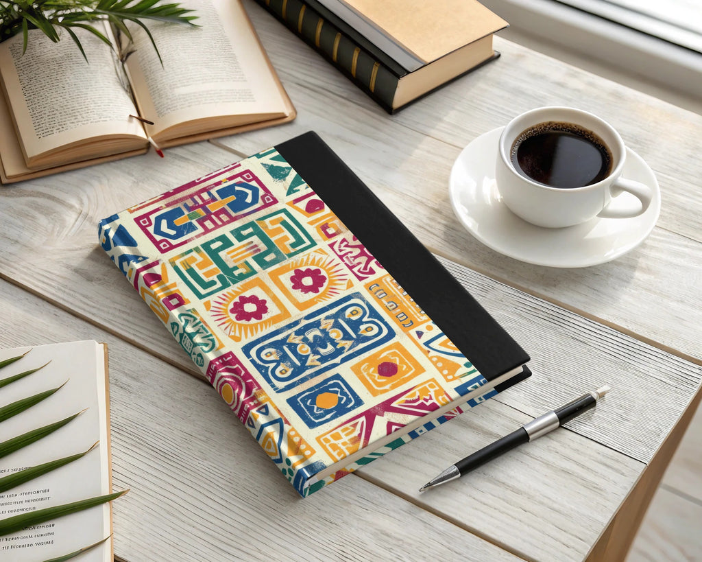 Vibrant Geometric Pattern Hardcover Notebook
