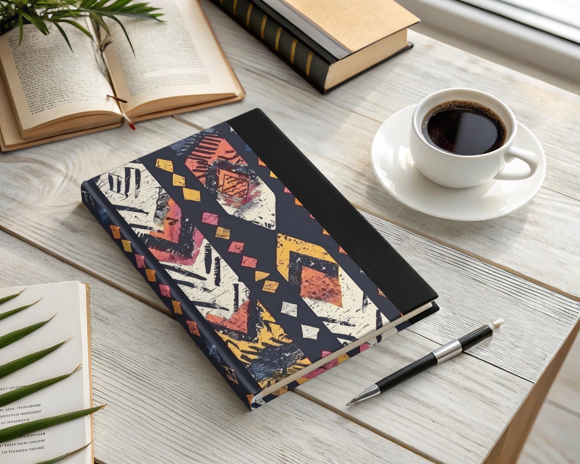 Colorful Geometric Pattern Hardcover Notebook
