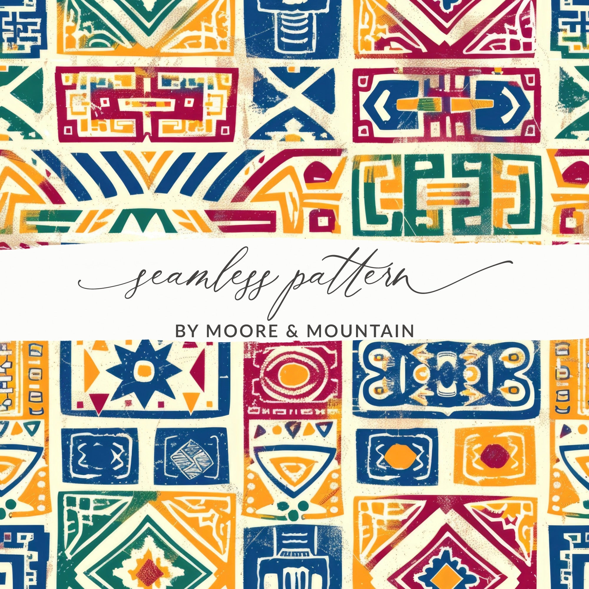 Colorful Geometric Seamless Pattern by Moore & Mountain