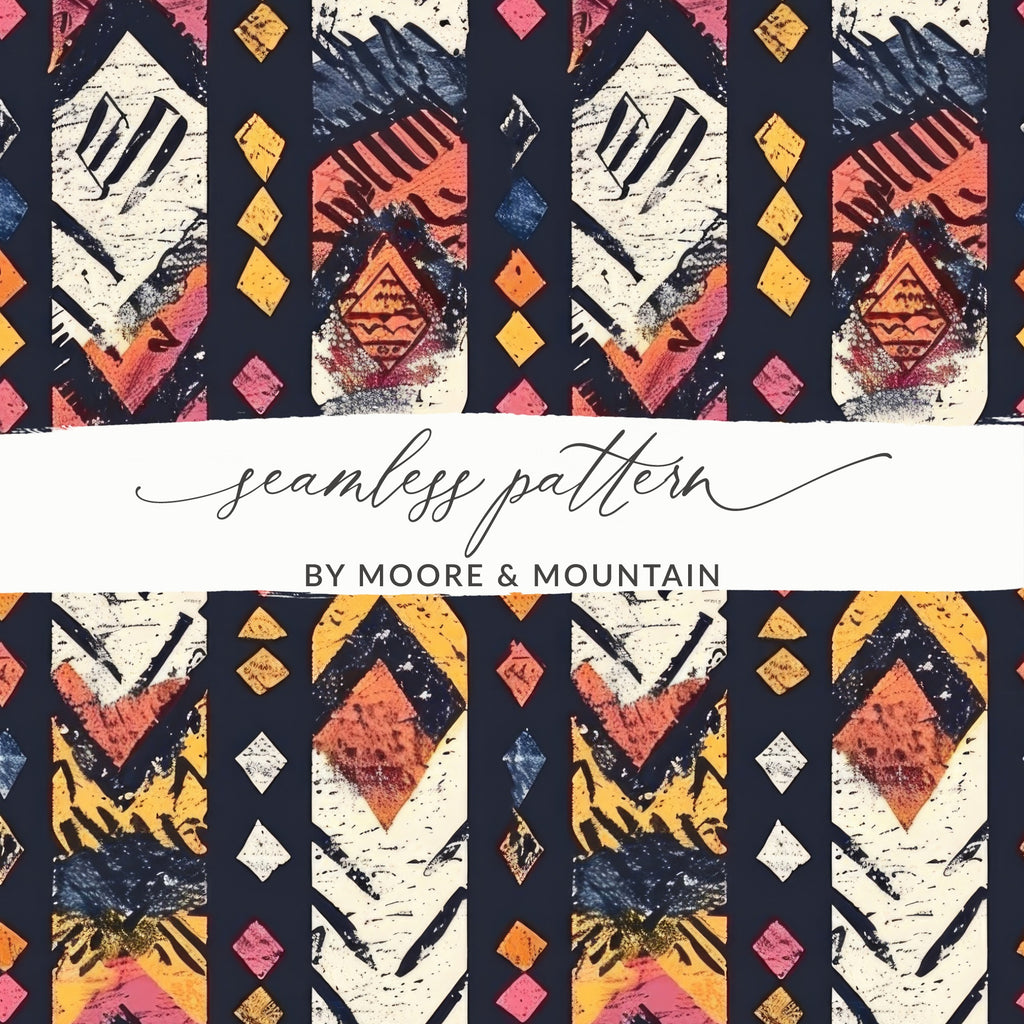 Colorful Geometric Seamless Pattern Design Template