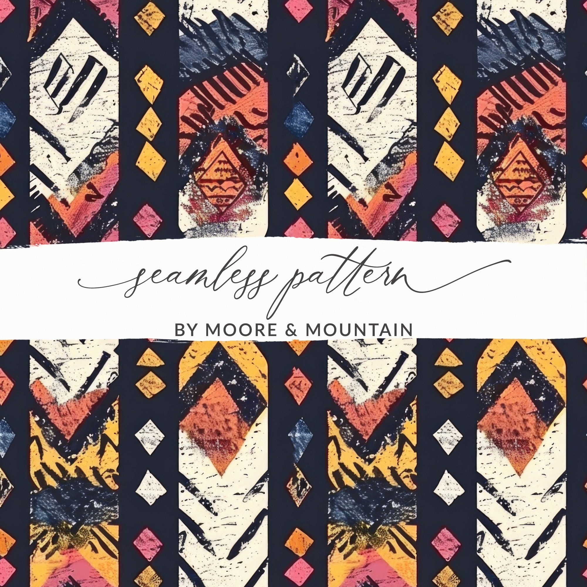 Colorful Geometric Seamless Pattern Design Template