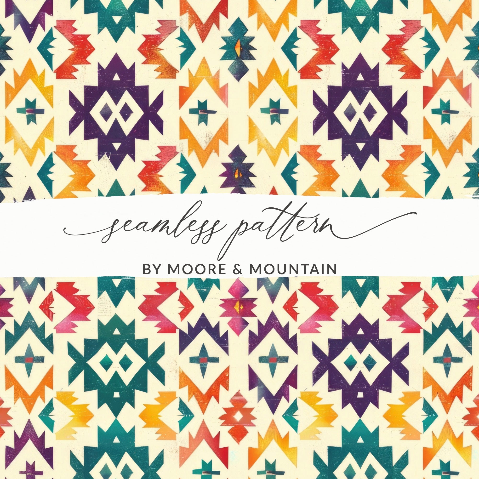 Vibrant Geometric Seamless Pattern by Moore & Mountain