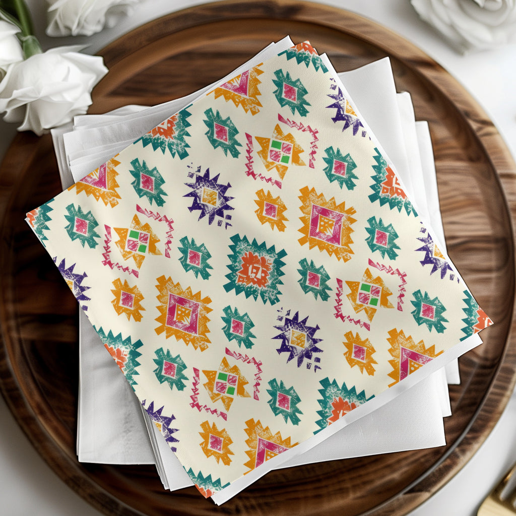 Colorful Geometric Patterned Table Napkin Product