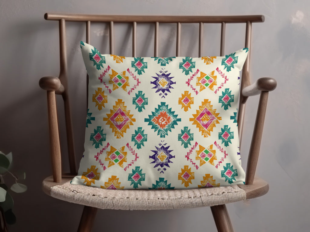 Bright Geometric Pattern Throw Pillow for Home Decor