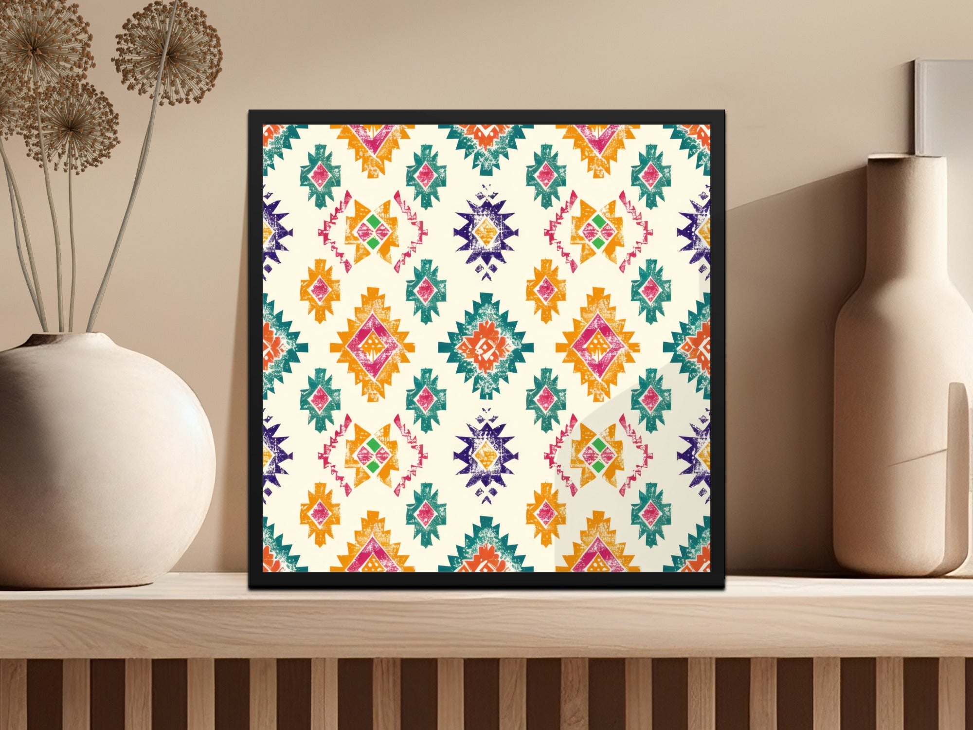 Vibrant Geometric Pattern Wall Art Decor for Home