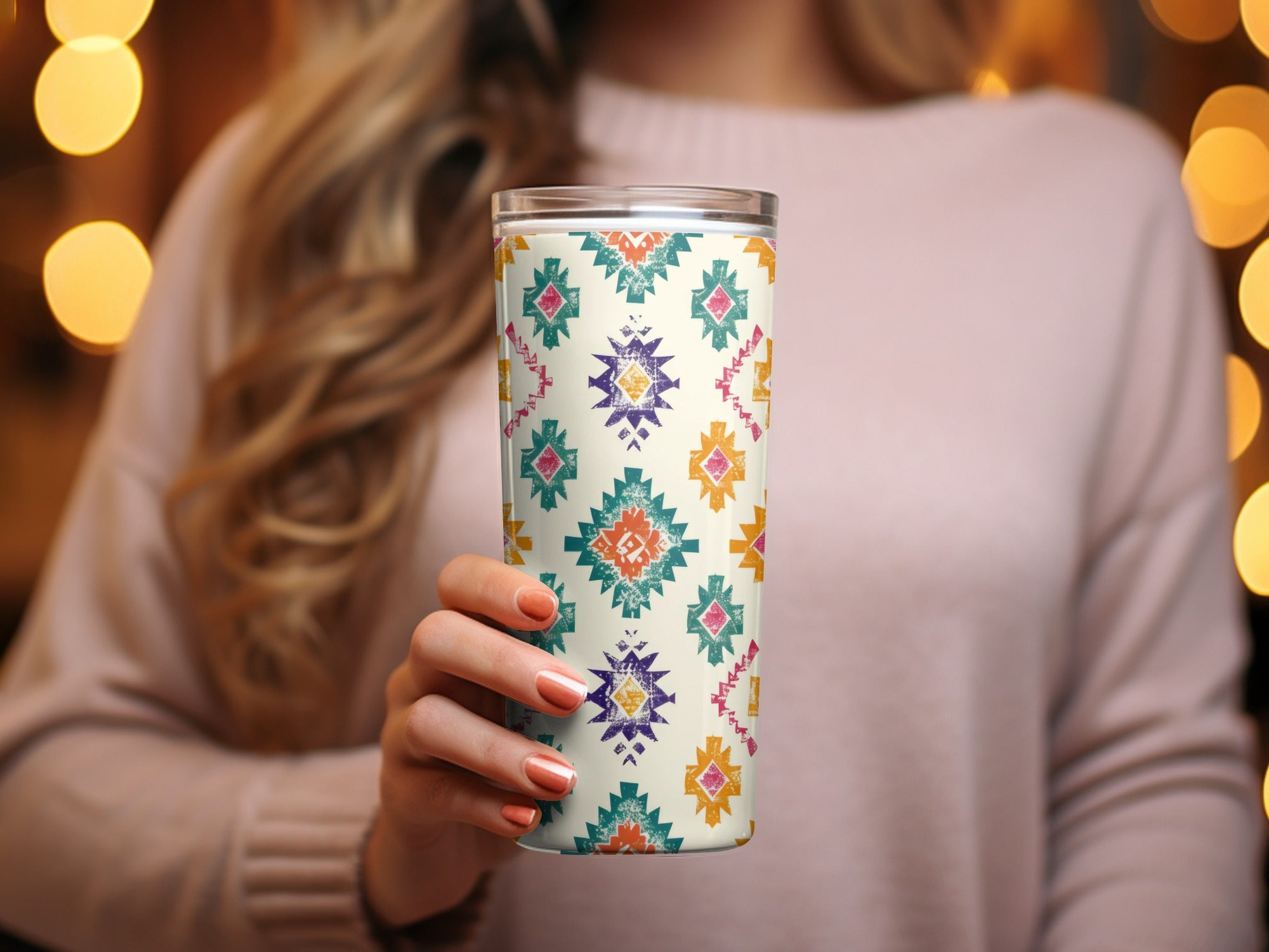 Colorful Tribal Pattern Insulated Tumbler Cup