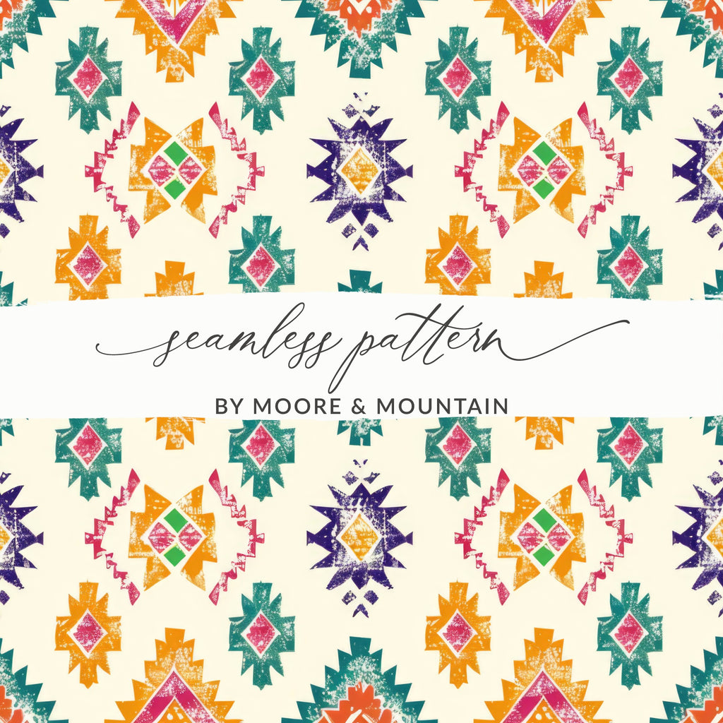 Colorful Geometric Aztec Seamless Pattern Design