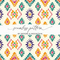 Colorful Geometric Aztec Seamless Pattern Design