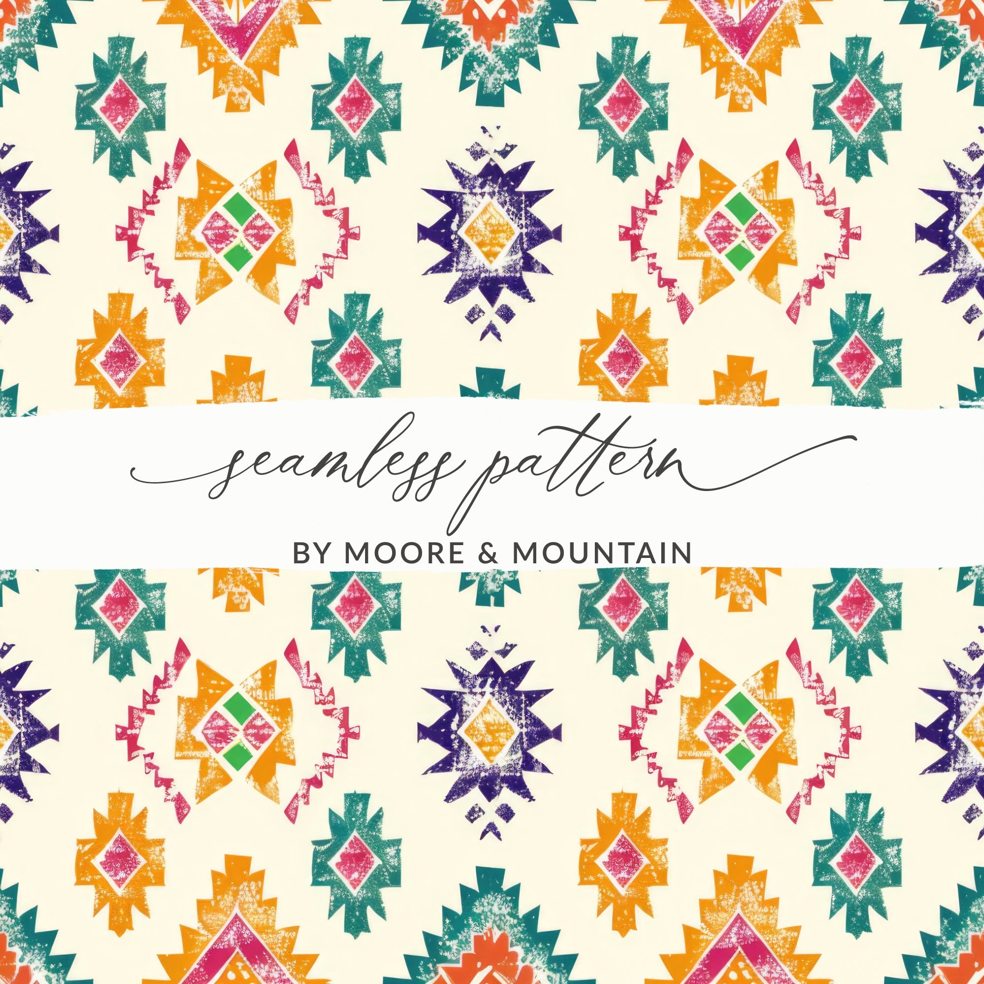 Colorful Geometric Aztec Seamless Pattern Design