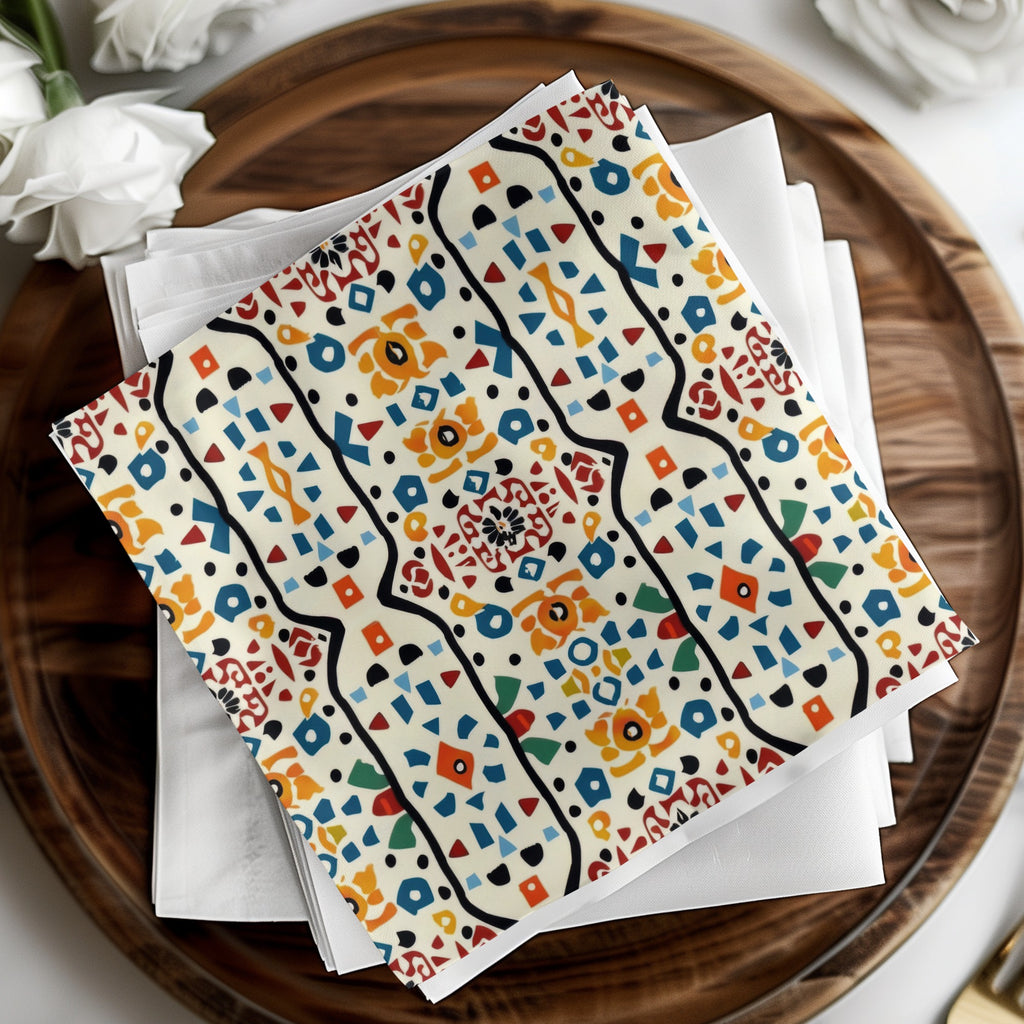 Colorful Geometric Patterned Square Napkin Product