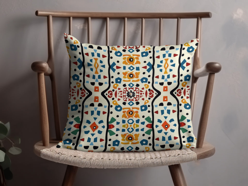 Colorful Geometric Patterned Cushion Cover for Home Decor