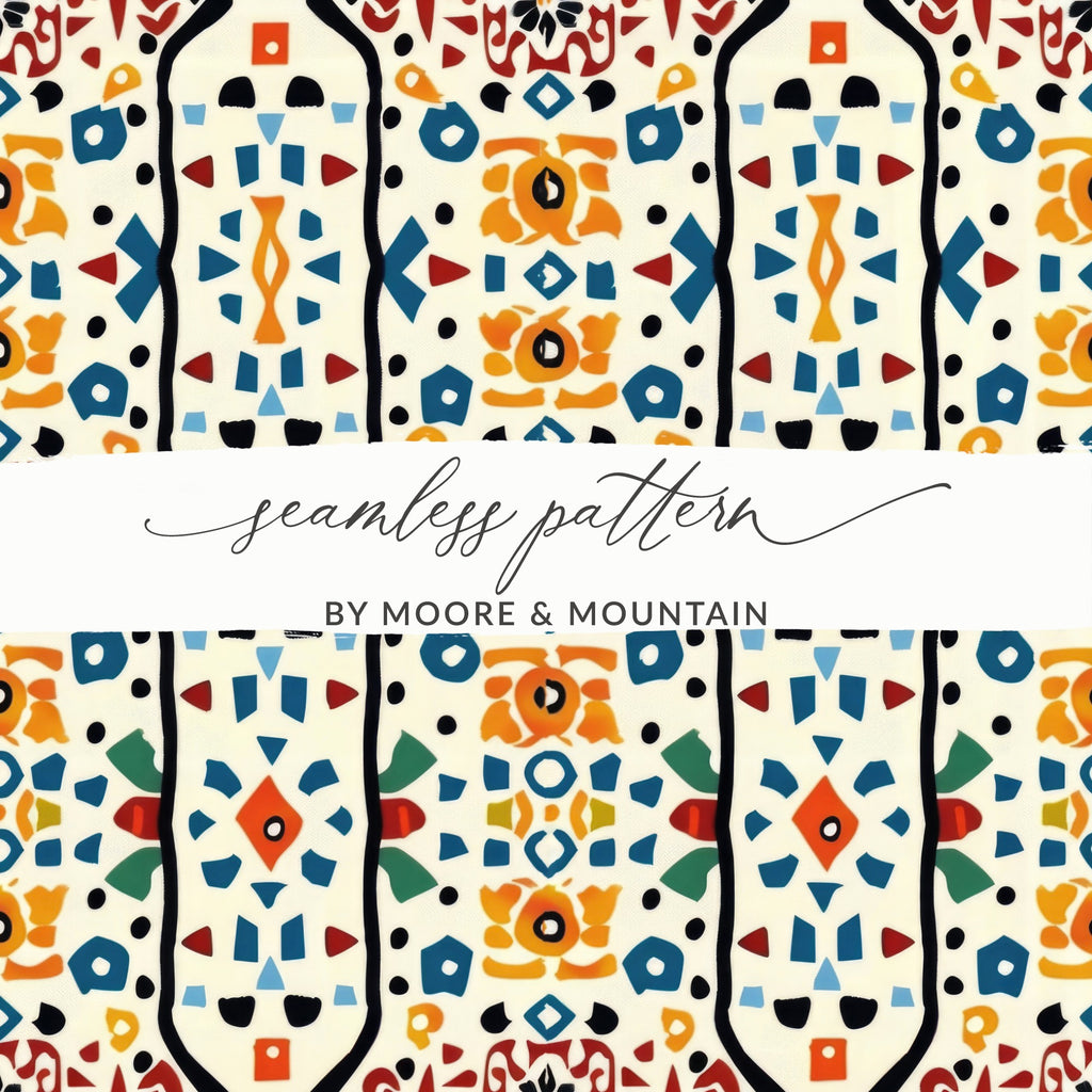 Colorful Geometric Seamless Pattern Design by Moore Mountain