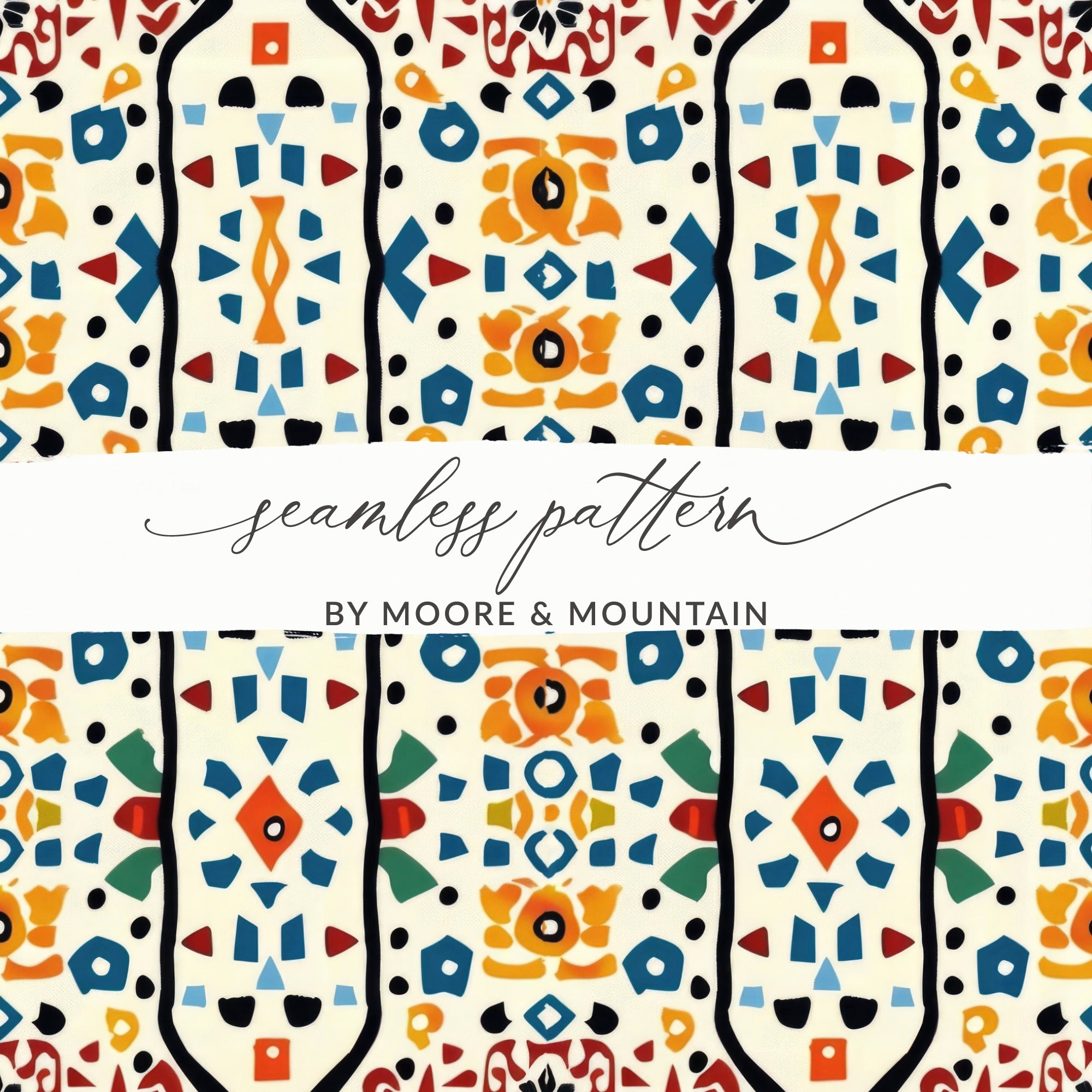 Colorful Geometric Seamless Pattern Design by Moore Mountain