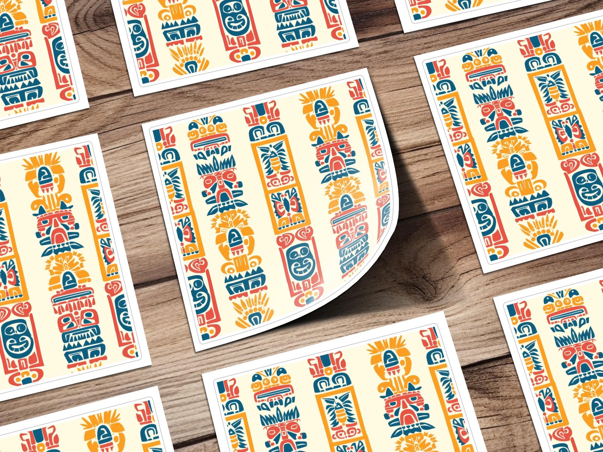 Colorful Abstract Tribal Art Print Sticker