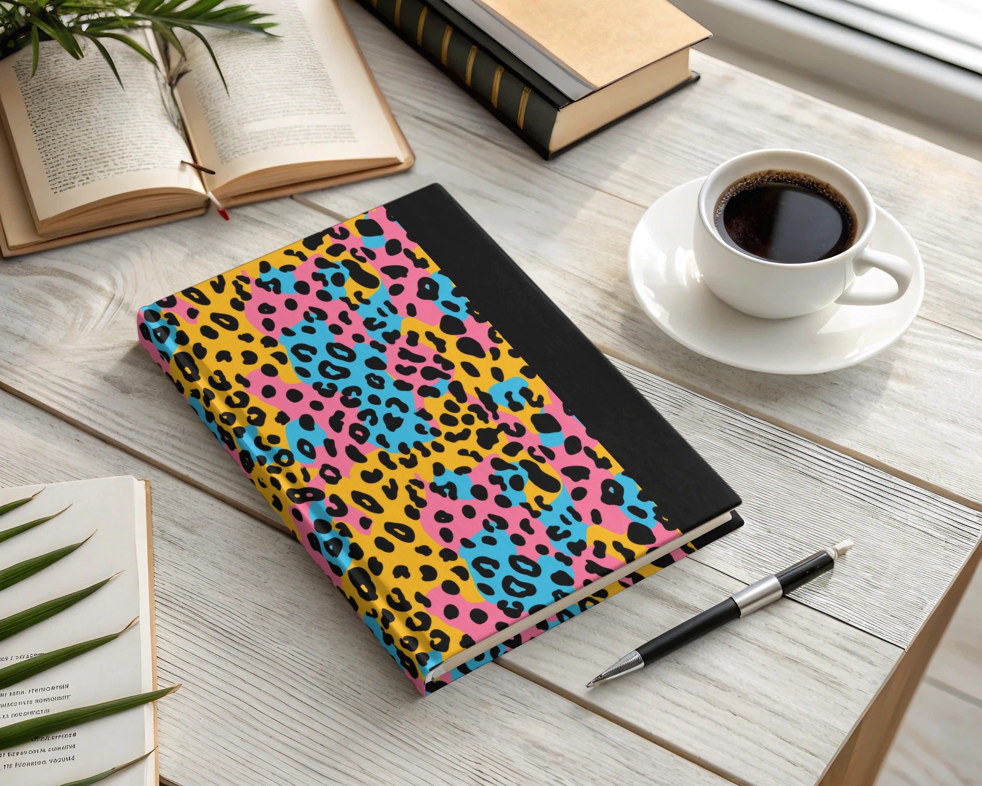 Colorful Leopard Print Hardcover Journal Notebook