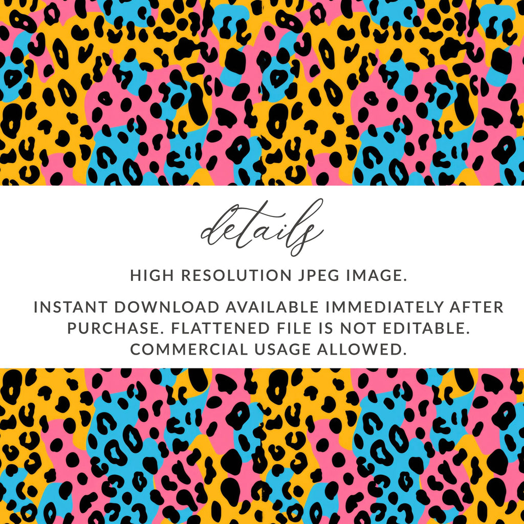 High Resolution Colorful Leopard Print Digital Image