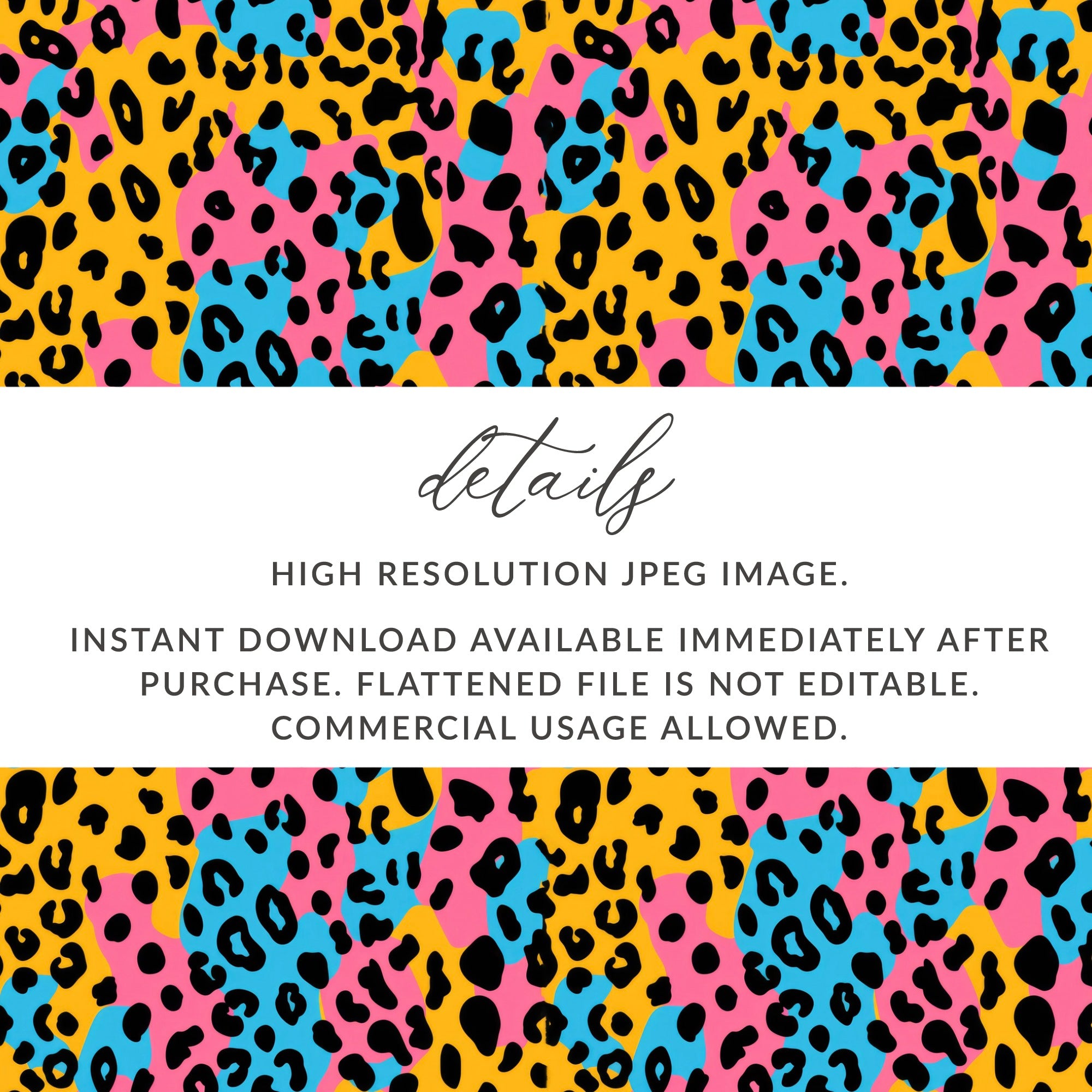 High Resolution Colorful Leopard Print Digital Image