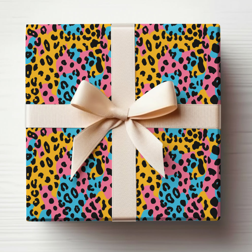 Colorful Leopard Print Gift Wrapping Paper Product
