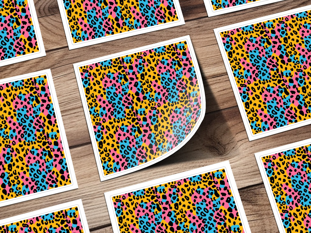 Colorful Leopard Print Design for Vibrant Decor Stickers