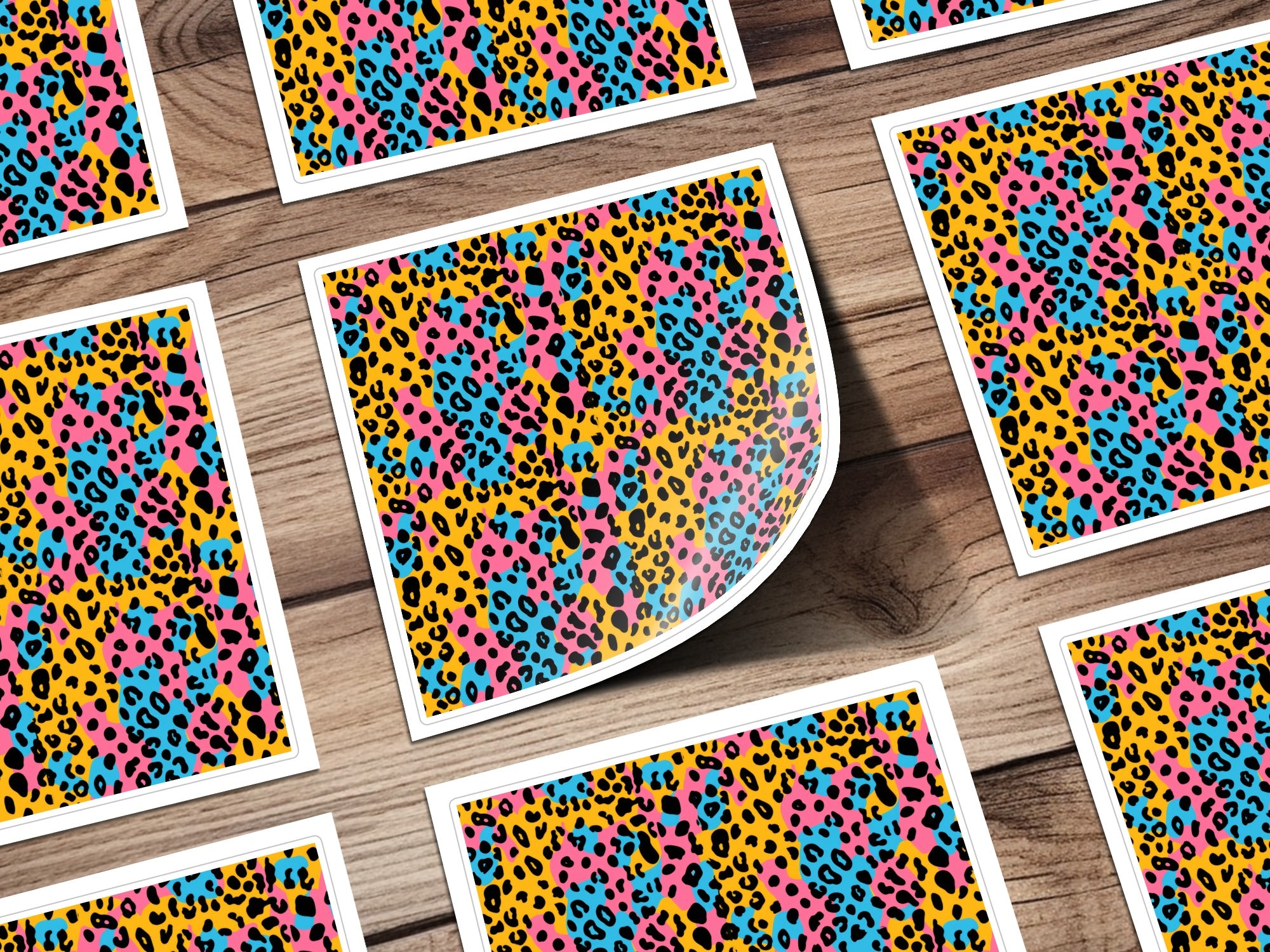 Colorful Leopard Print Design for Vibrant Decor Stickers