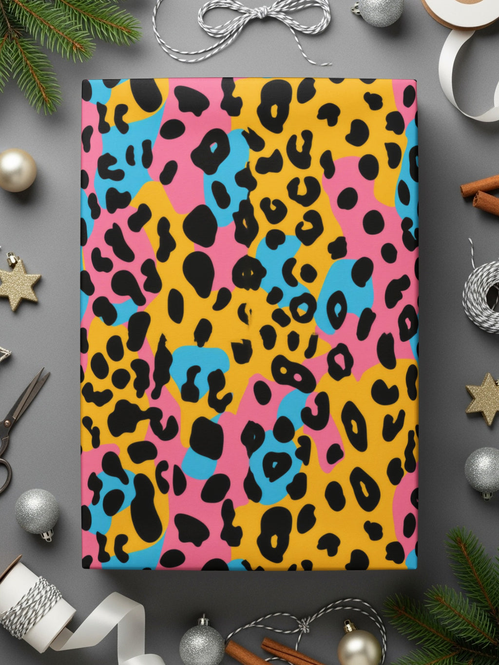 Vibrant Leopard Print Gift Wrap for Festive Occasions
