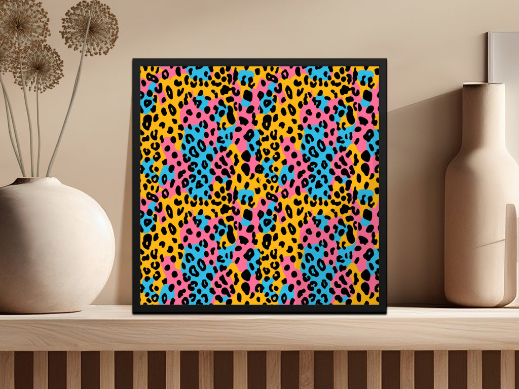 Vibrant Multicolored Leopard Print Wall Art Decor