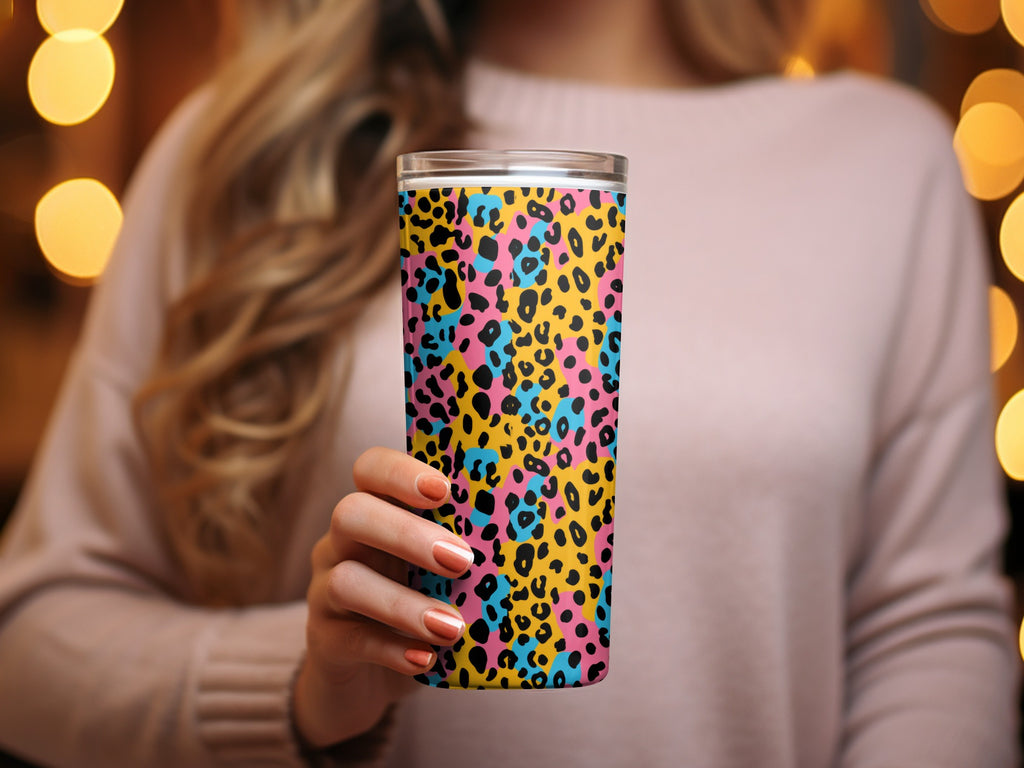 Vibrant Leopard Print Insulated Tumbler Cup