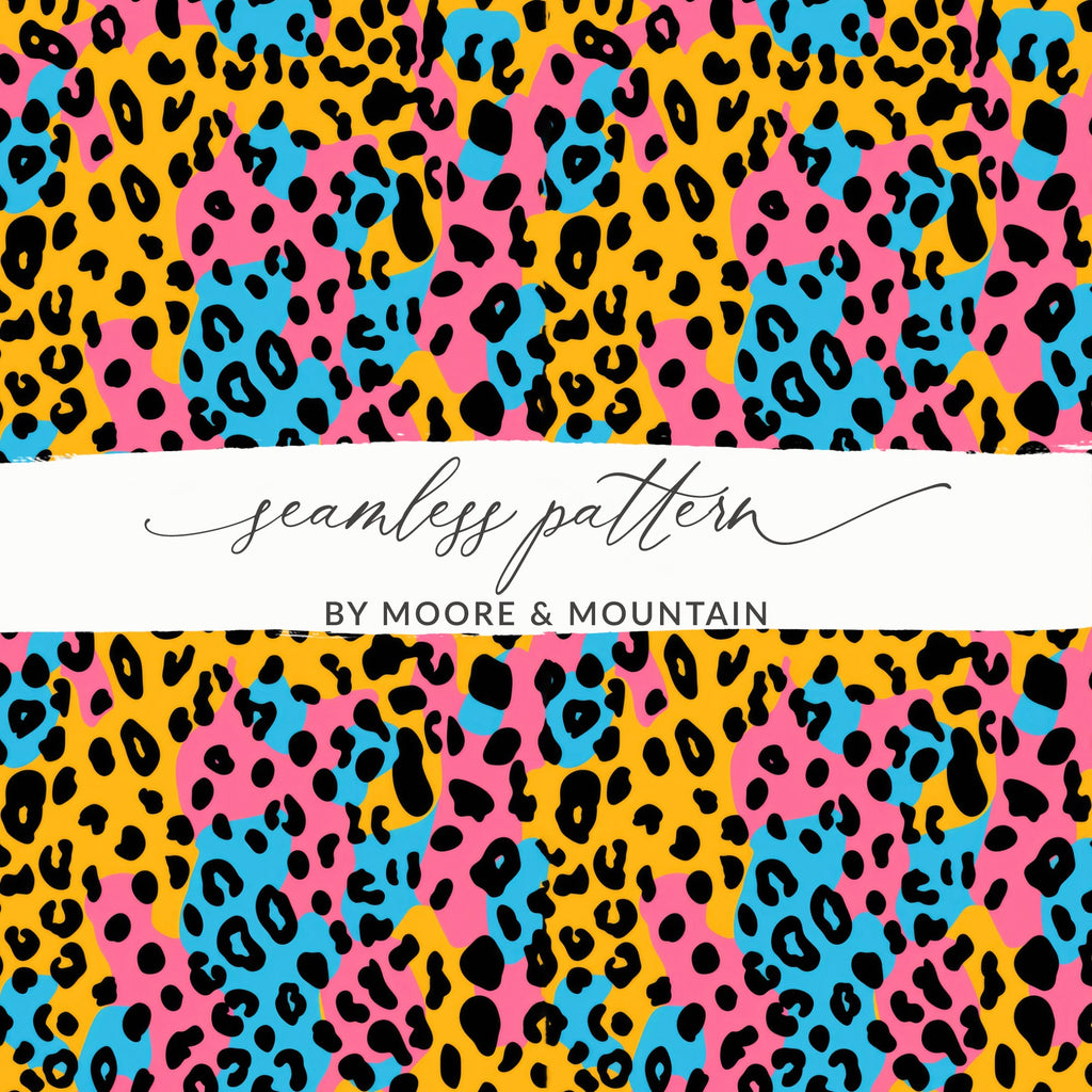 Vibrant Leopard Print Seamless Pattern by Moore & Mountain