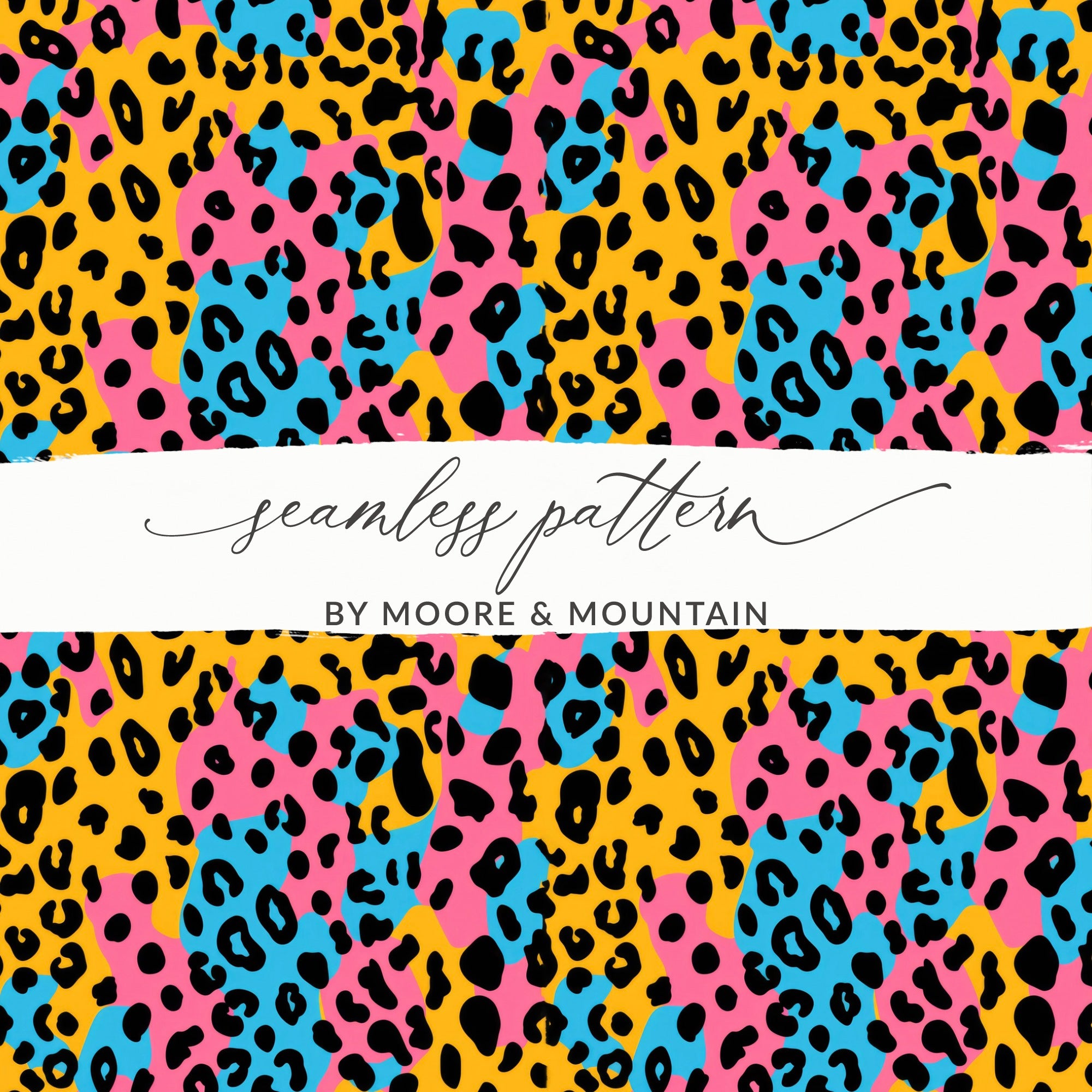 Vibrant Leopard Print Seamless Pattern by Moore & Mountain