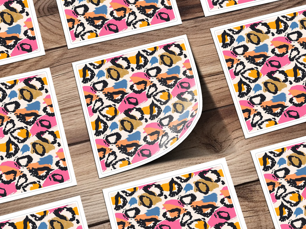 Colorful Leopard Print Sticker Sheet Pack for Crafts