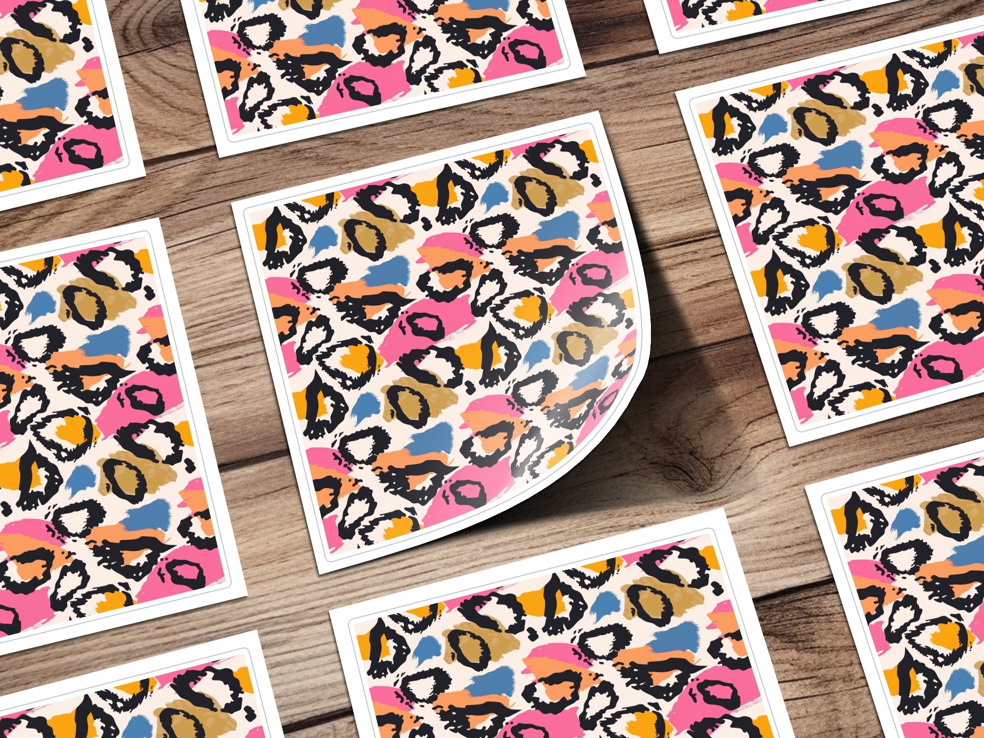 Colorful Leopard Print Sticker Sheet Pack for Crafts