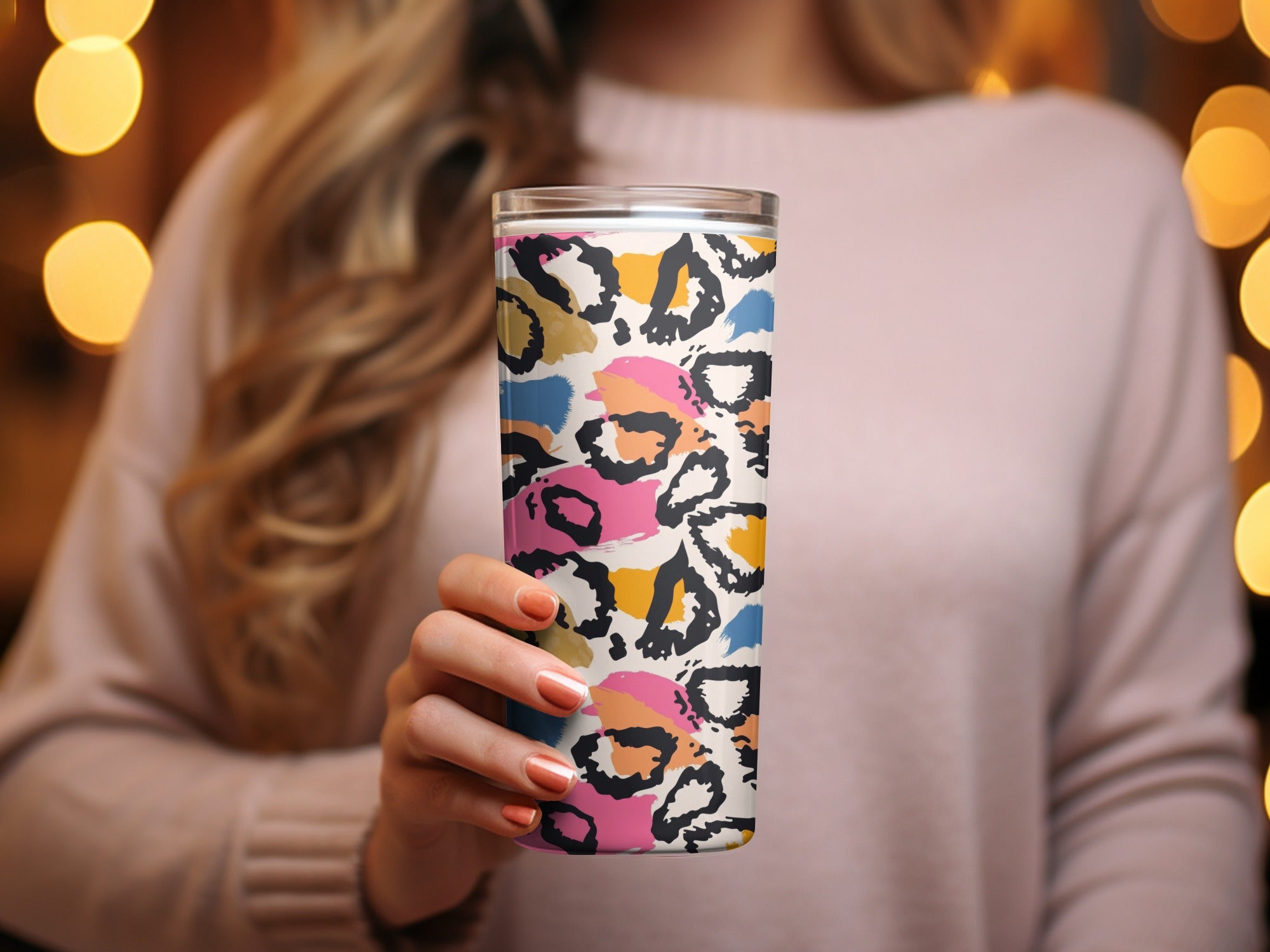 Colorful Leopard Print Insulated Tumbler For Hot And Cold