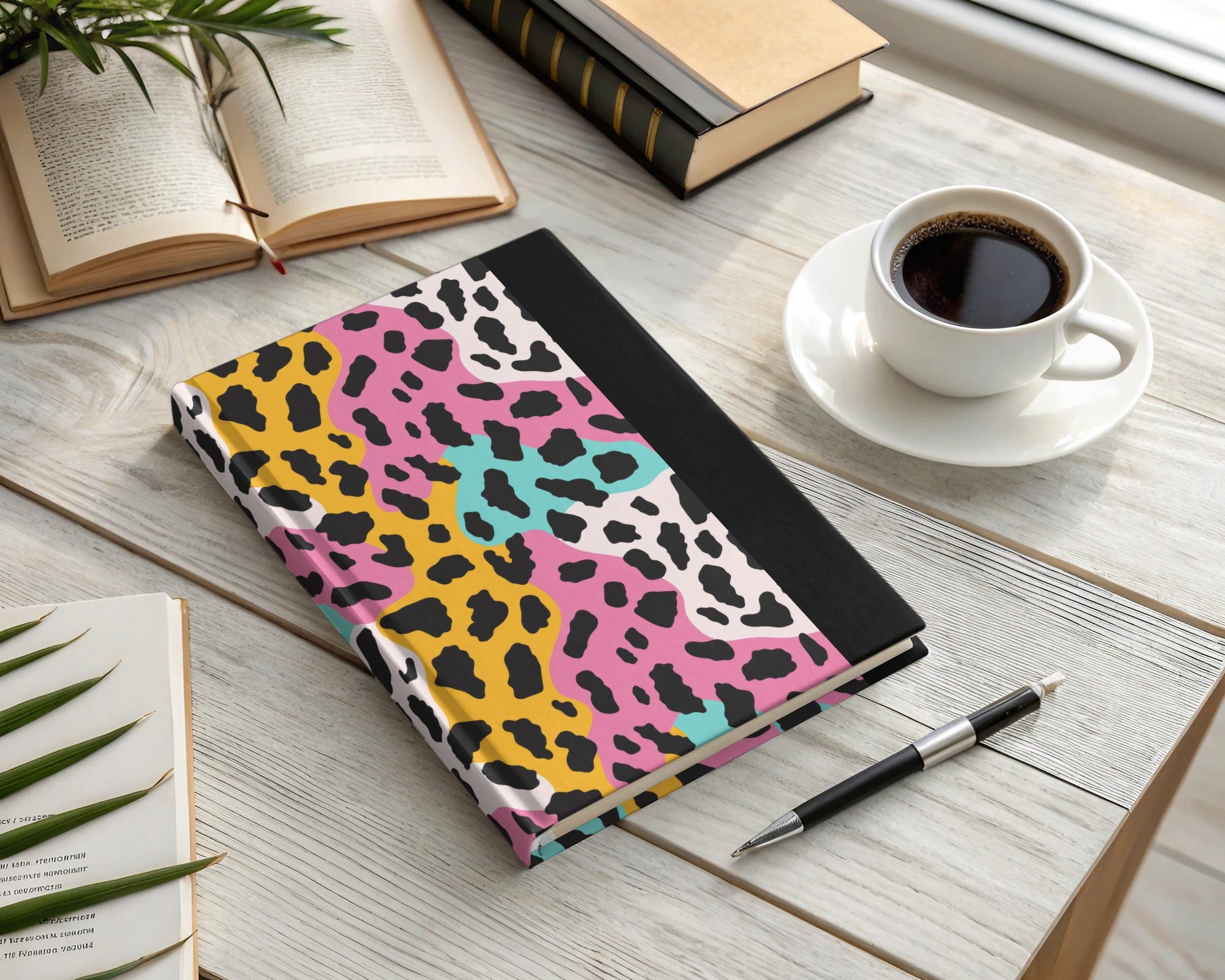 Bright and Colorful Leopard Print Hardcover Notebook