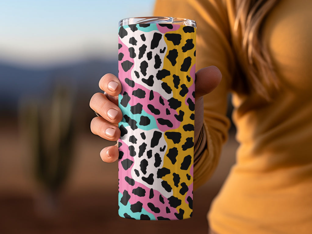 Vibrant Multicolor Leopard Print Insulated Tumbler Cup