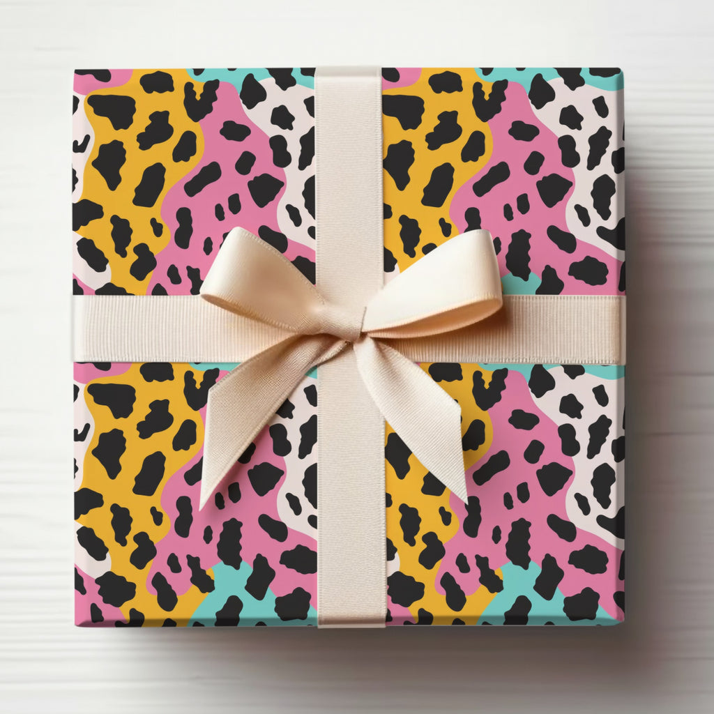 Colorful Animal Print Gift Wrap Box for Festive Occasions