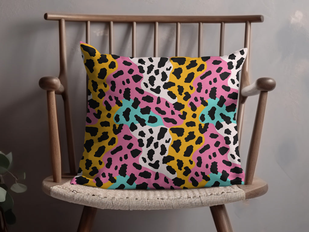 Vibrant Leopard Print Pattern Decorative Pillow Product