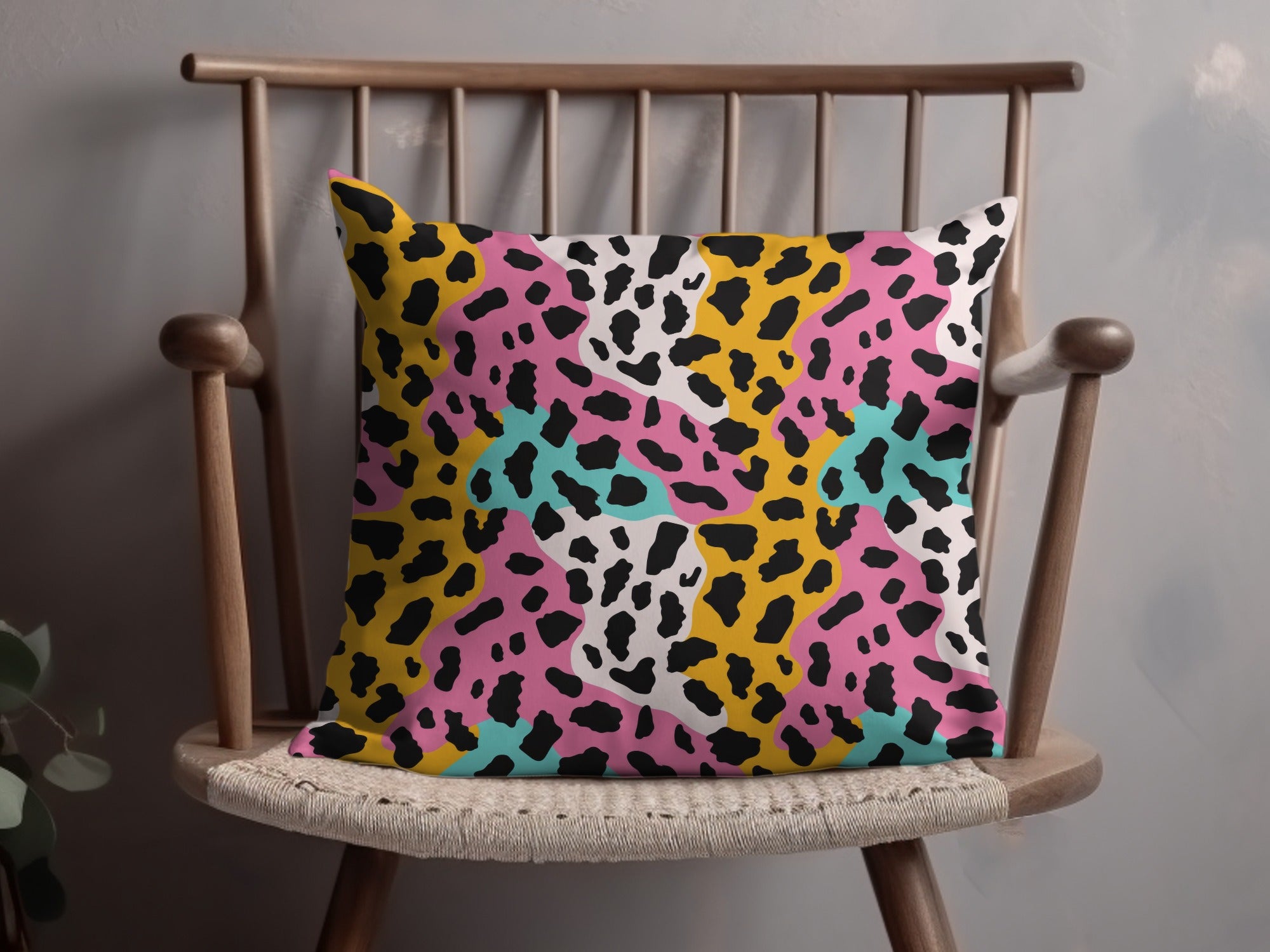 Vibrant Leopard Print Pattern Decorative Pillow Product