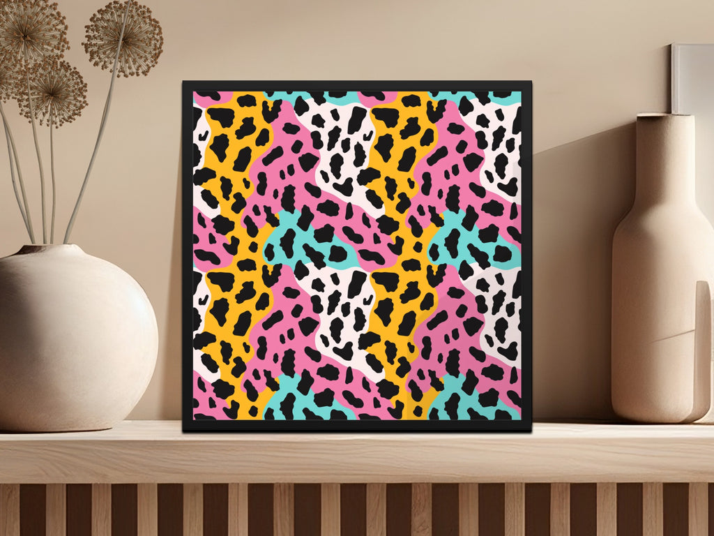 Colorful Abstract Leopard Print Wall Art Decor
